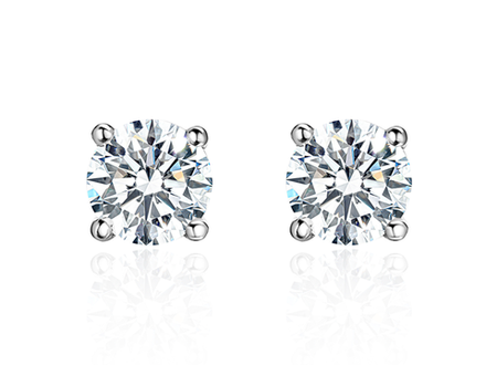 Пусеты с лабораторно-выращенными бриллиантами по 0.5 ct