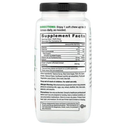 Force Factor, Gentle Ginger ™, мед и лимон, 60 жевательных таблеток