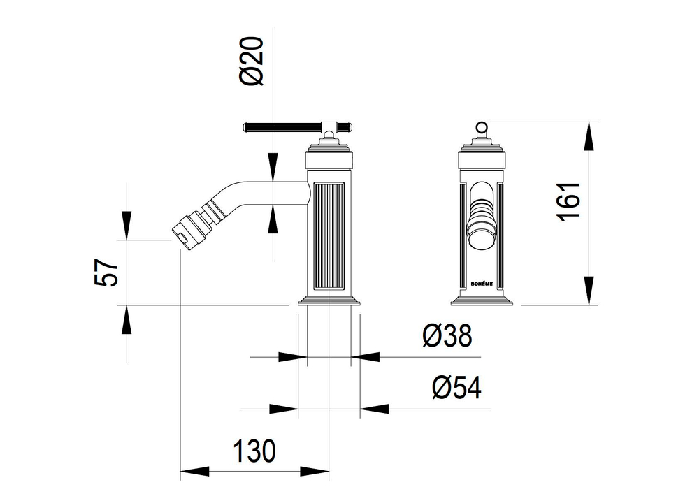 Смеситель для биде Boheme ETERNA 176-G GOLD
