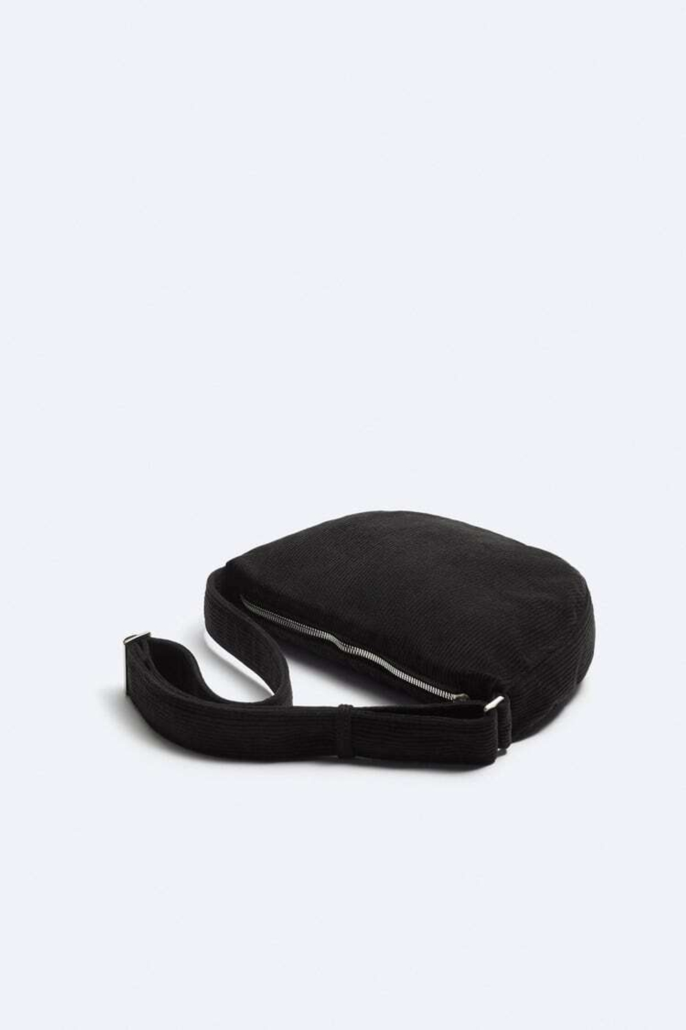 ZARA МИНИ-СУМКА ИЗ ВЕЛЬВЕТА С ПЛЕЧЕВЫМ РЕМНЕМ, ЧЕРНЫЙ