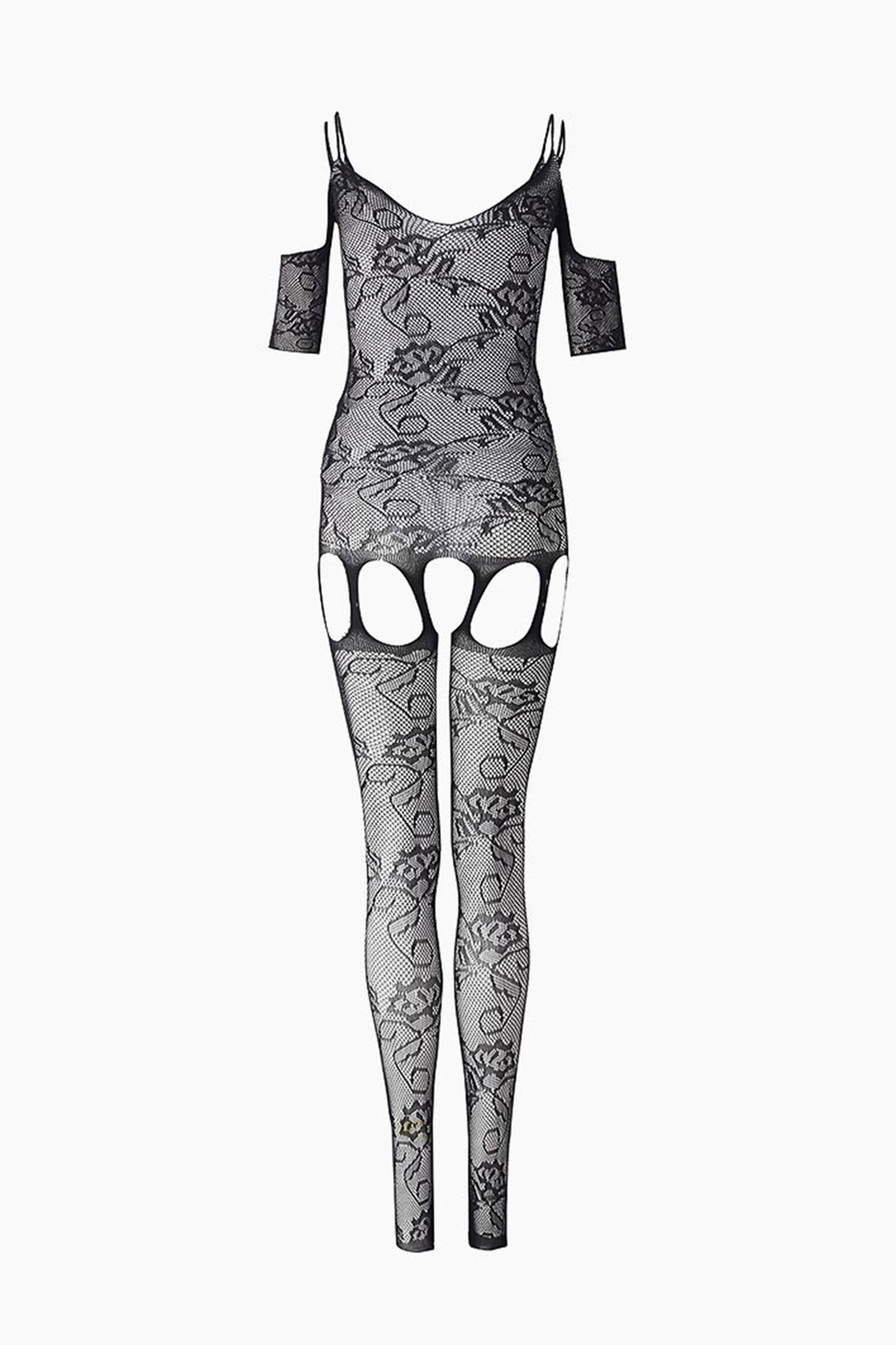 Боди-комбинезон с ажурным рисунком и доступом Le Frivole черный S/L