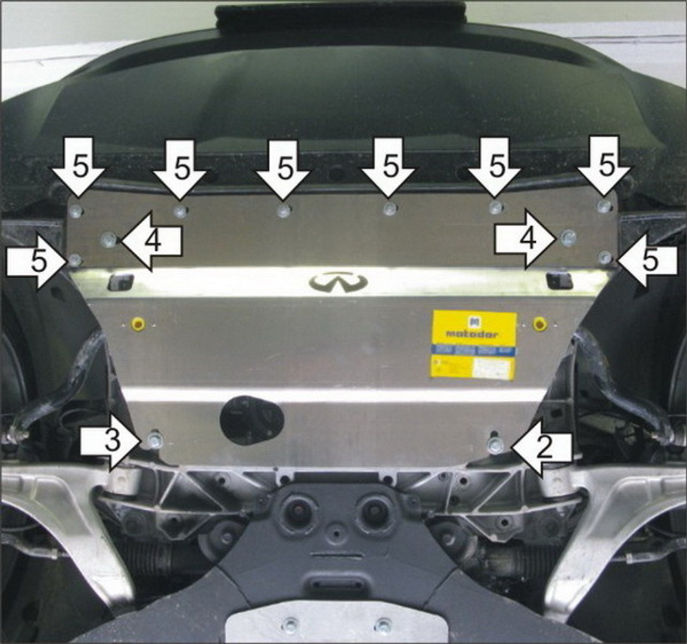 Защита картера Двигателя. 2 мм, Сталь для Infiniti FX 2008-2014 MOTODOR.08007