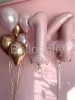 Набор шаров "Пыльная роза" с цифрой