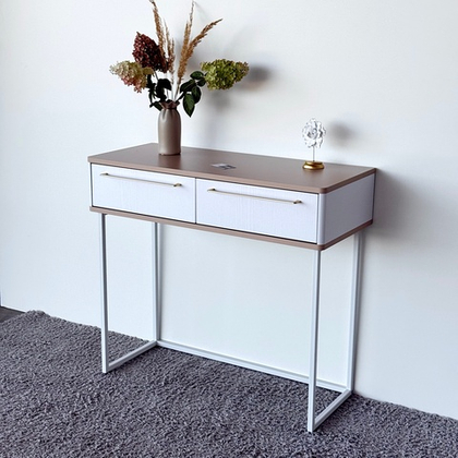 Туалетный столик консоль ROYAL 5211 эко (Макиато-Белый-р.золото)