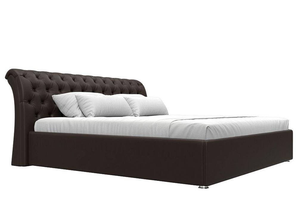 Кровать интерьерная Сицилия 200, Коричневый, Экокожа, 120900