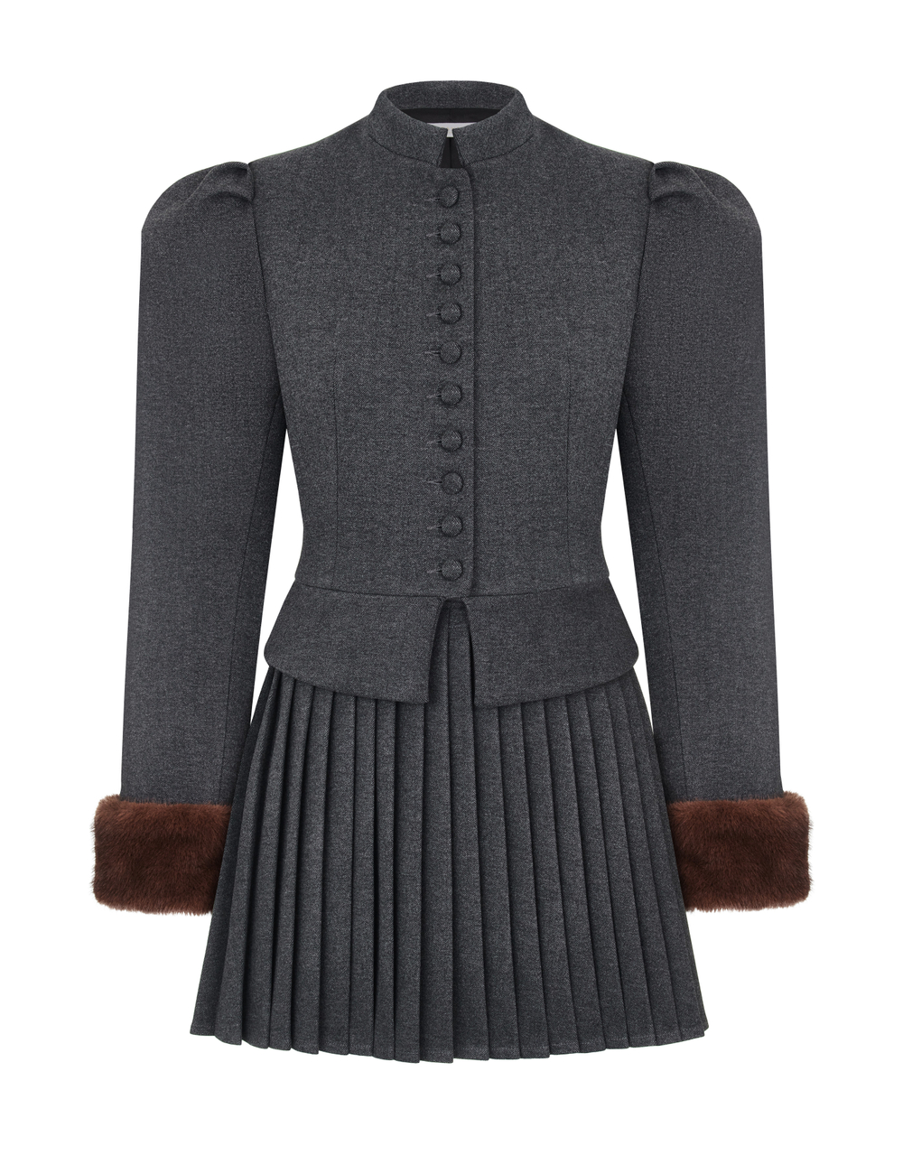 Жакет Winter c норкой,серый