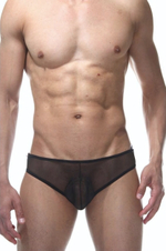 Мужские трусы-слипы с пикантной задней частью из рюшек (Размер: L-XL) (Цвет: черный)