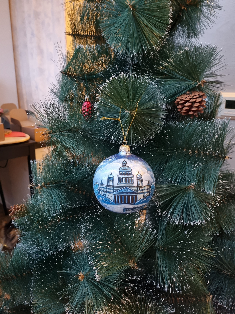 Шар стеклянный "Исакиевский собор",  ручная роспись