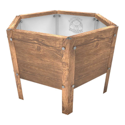 Клумба многоугольная оцинкованная с ножками 1 ярус Темное дерево