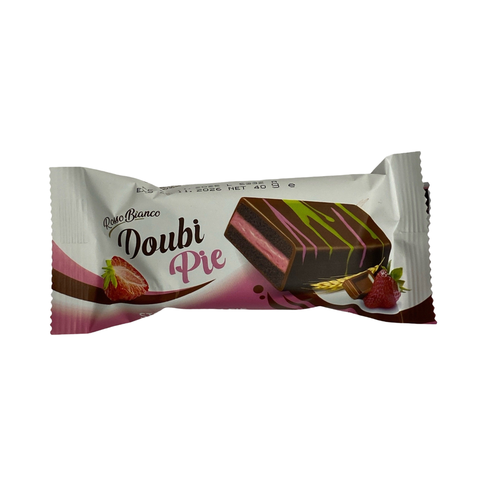 Шоколадный кекс Doubi Pie с клубничной начинкой 40гр