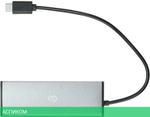 USB-хаб Digma HUB-4U2.0-UC-DS серебристый