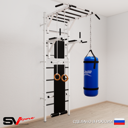 Шведская стенка Sv Sport усиленная 6512 (Турник рукоход/Брусья/Скамья/Кольца/Цепь/Мешок 22кг)