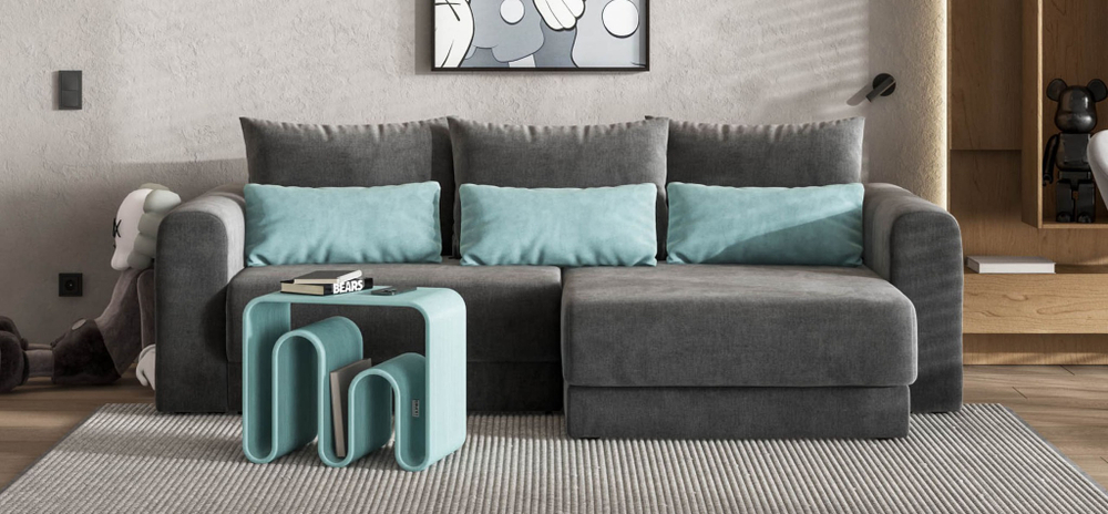 Модульный угловой диван РИЧМОНД MODOOL Велюр Monolit серый