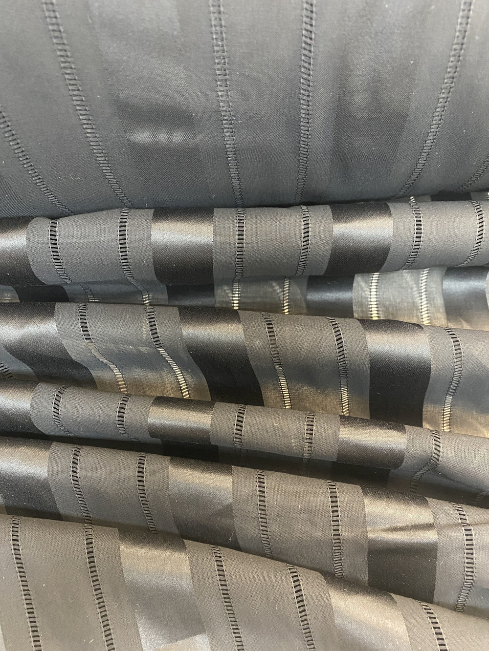 Ткань блузочная полупрозрачная черная (Италия)80% хлопок 20% шелк ш-115см цена за 1 м