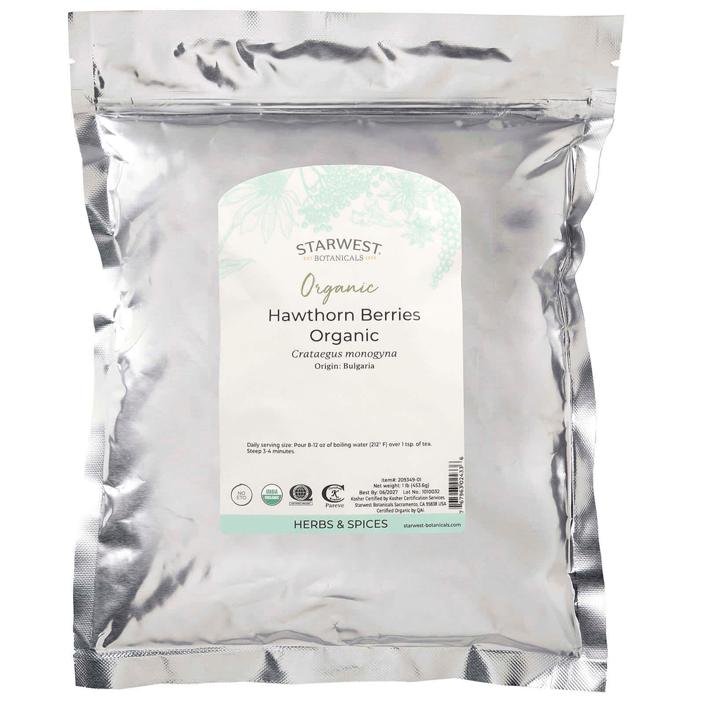 Starwest Botanicals, Цельные ягоды боярышника, Органические, 1 фунт