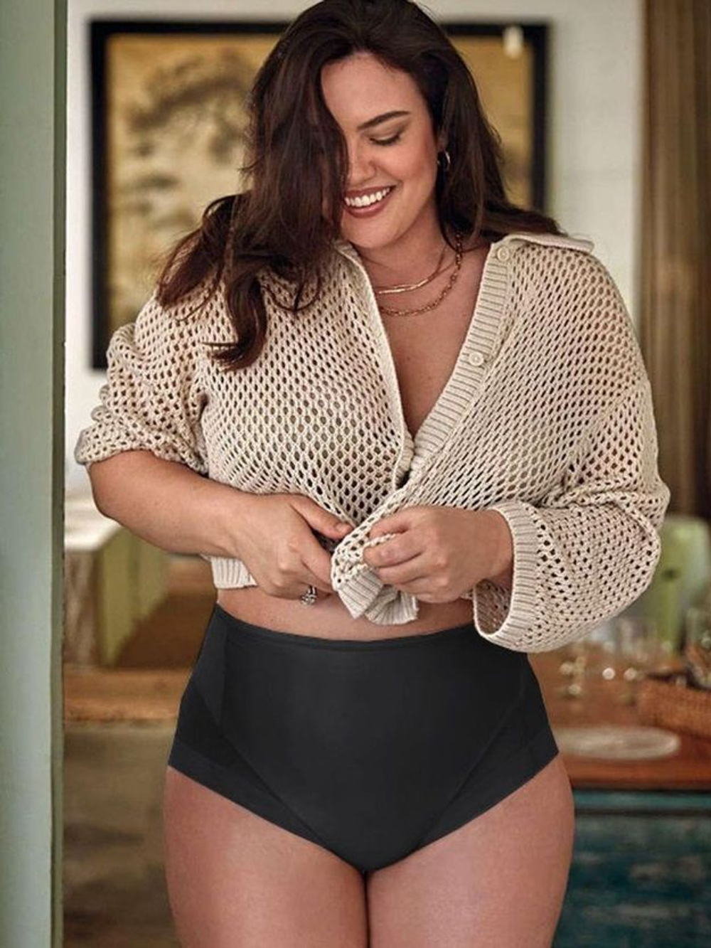 Трусики-слип с завышенной линией талии Secrets (Размер: L) (Цвет: телесный)