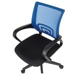 Кресло оператора Helmi HL-M95 (695) "Airy", спинка сетка синяя/сиденье ткань TW черная, механизм качания