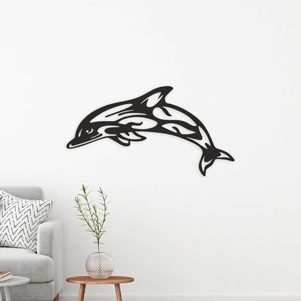 Панно настенное из дерева "Дельфин" 50х26 см.