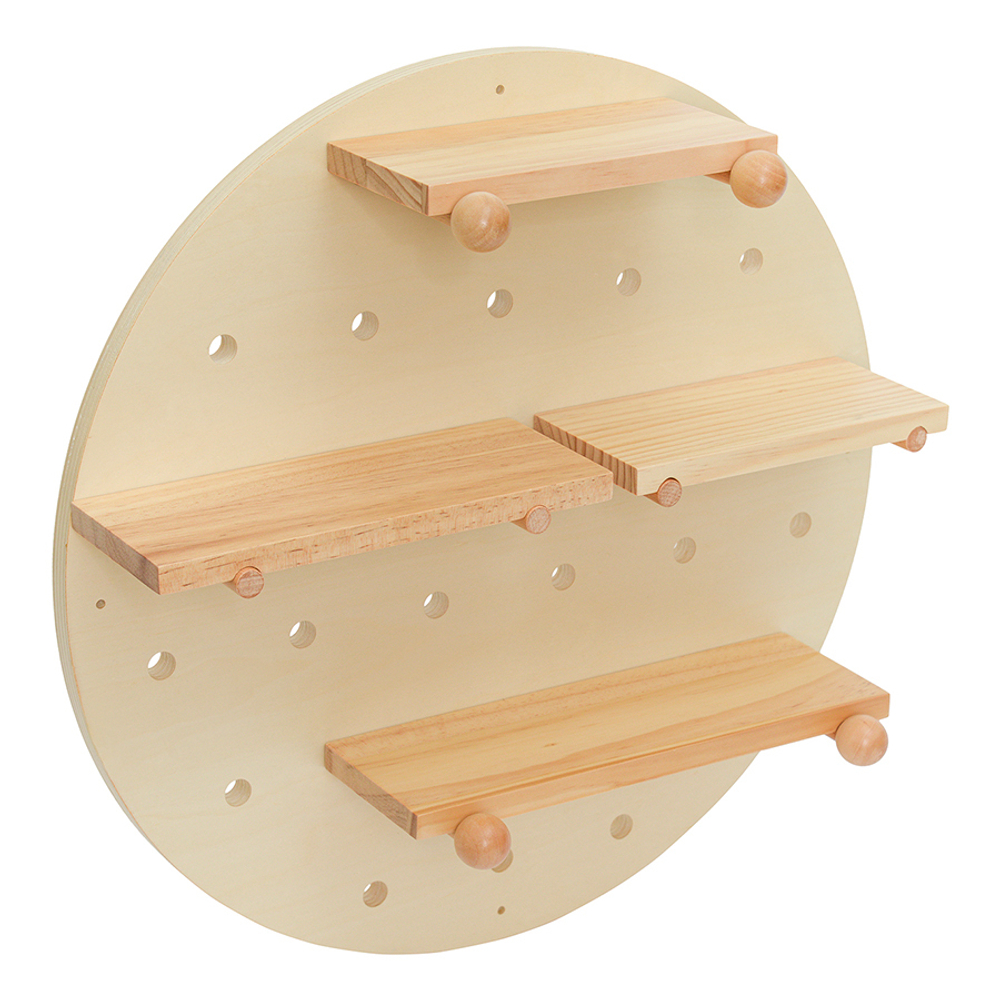 Полка настенная круглая 50см Bergenson Bjorn Shely светлое дерево