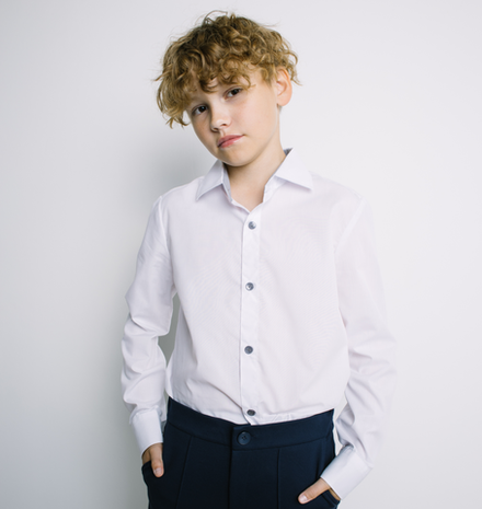 Рубашка для мальчика "Белая" 7+