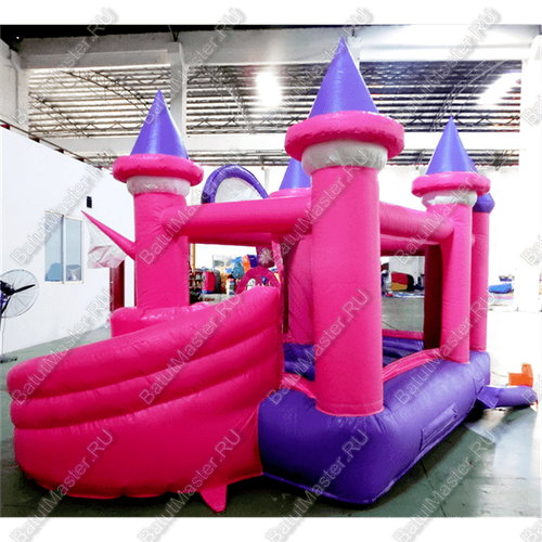 Детский надувной батут "Розовый замок"