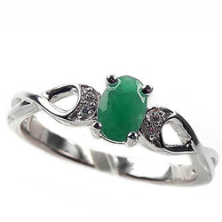 Кольцо "Трим" изумруд, фианит