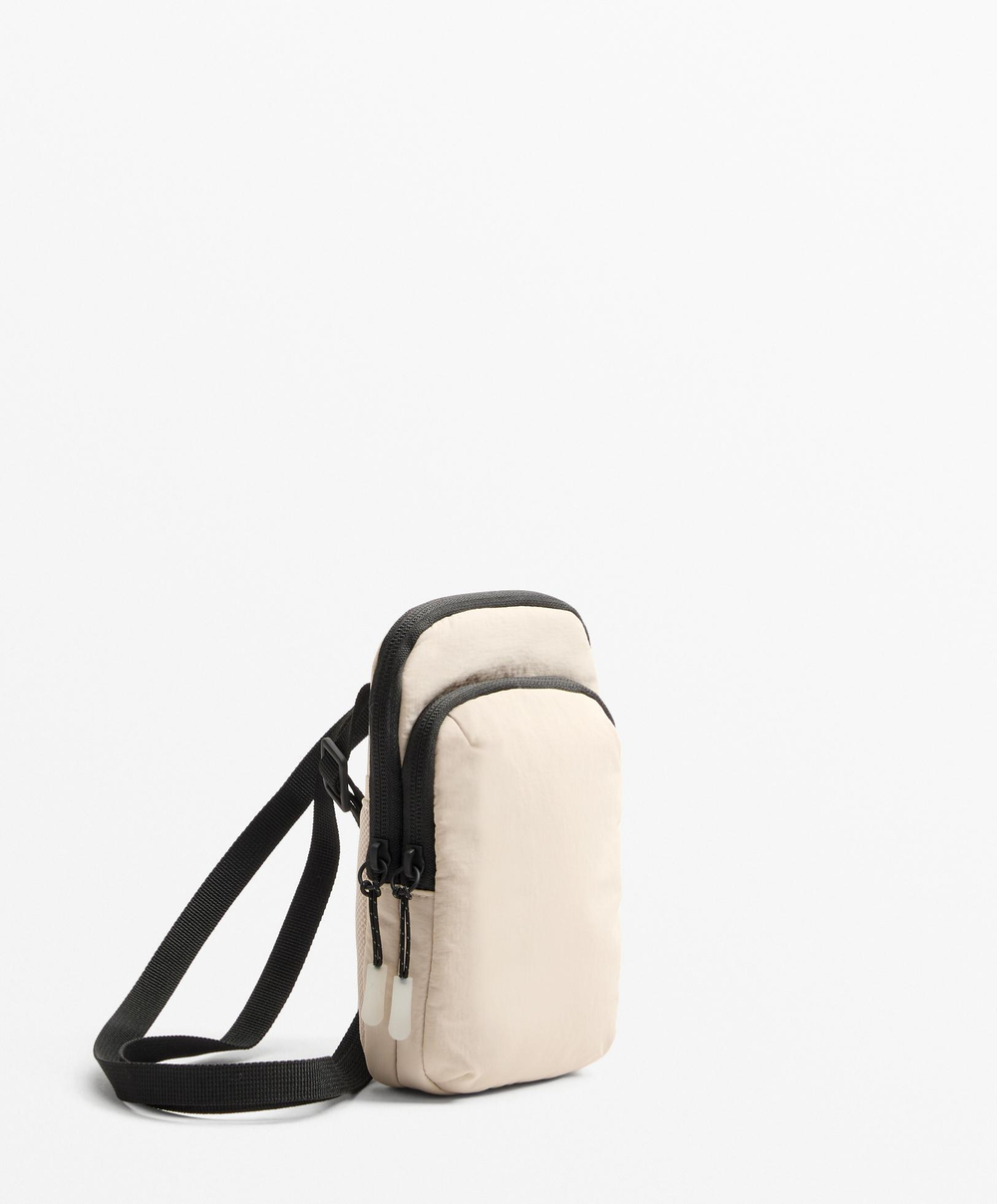 Oysho Сумка для телефона через плечо, бежевый