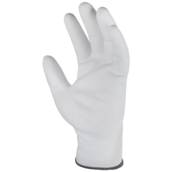 WDK-PU01W/XXL/5, 5 пар, размер XXL, Перчатки БЕЛЫЕ защитные эластичные из нейлона с полиуретановым покрытием