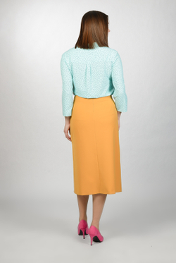 Юбка прямая 2801ЛЕ, горчичный #184Гор012801ЛЕ