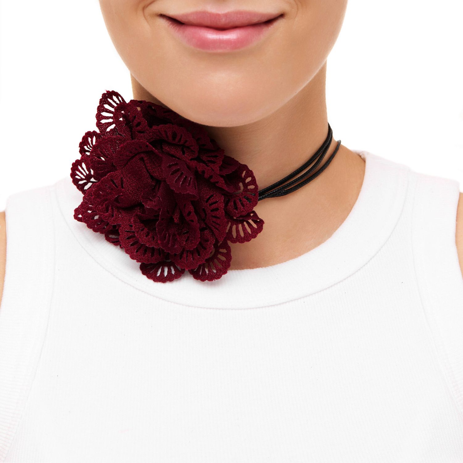 Колье Jardin Flower Necklace - Maroon
