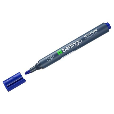 Маркер перм. 3мм. "Multiline PE300" синий, пулевидный (Berlingo)