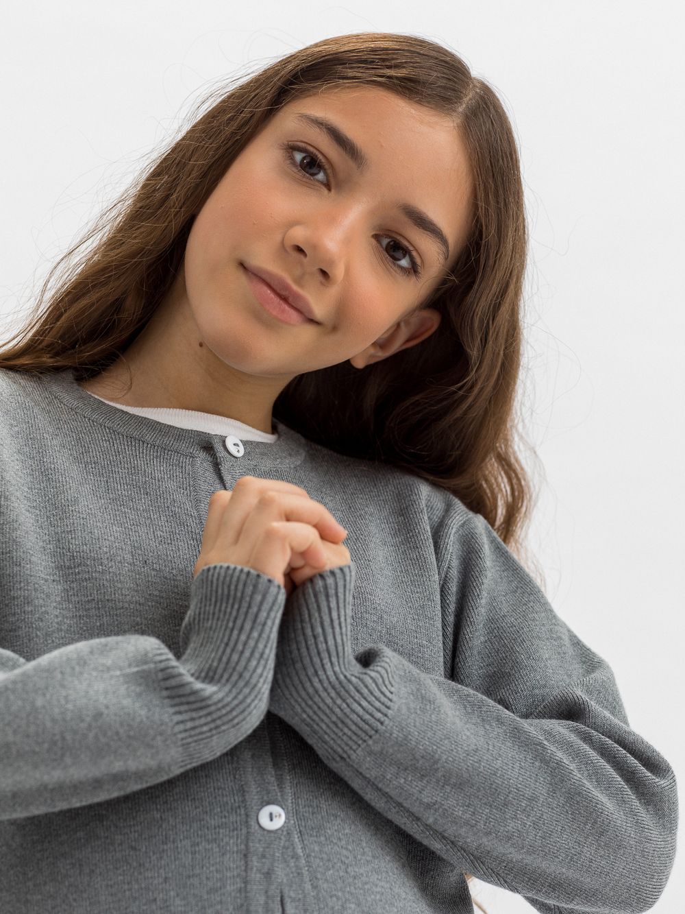 Кардиган серый для девочки арт. АТ509 (серый / 158)