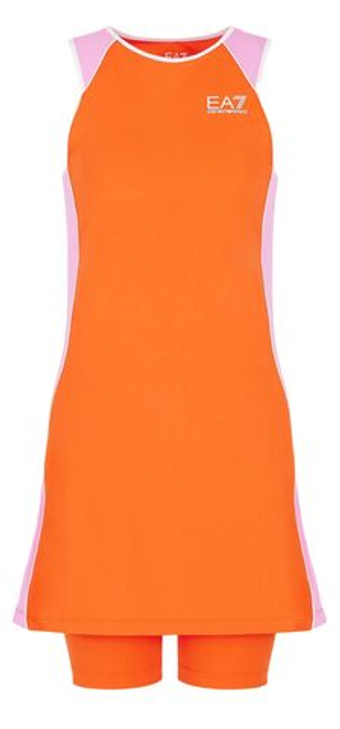Теннисное платье EA7 Woman Jersey Dress - Оранжевый