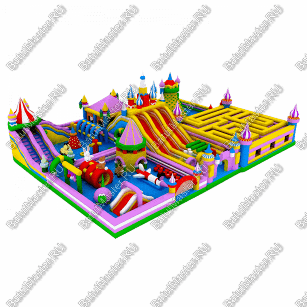 Большая площадка с высокой горкой "Дино-городок" 25*20*8 м