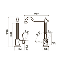 Смеситель Toshima-AB латунь/античная латунь