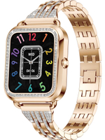 Смарт часы PARASMART Asteria i68 (блочный браслет со стразами, золотистый)