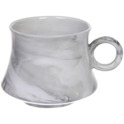 Чайная пара «Мрамор» (кружка 200мл+блюдце), серая