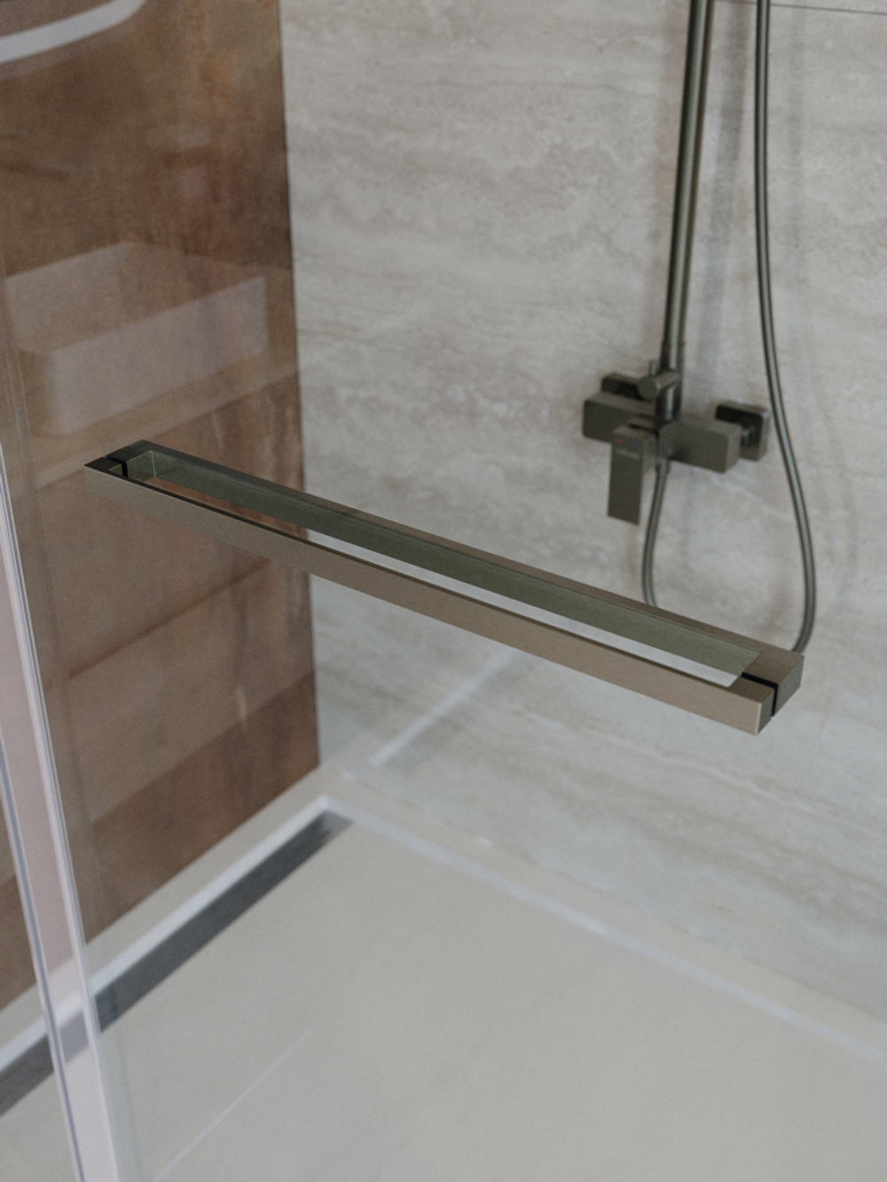 Душевой уголок Cezares LUX-AH-FS-11-100/90-C-GM, 100х90х195, профиль оружейная сталь, стекло прозрачное