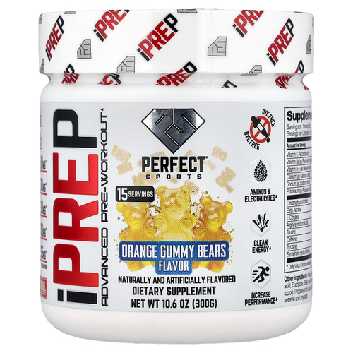 PERFECT Sports, iPrep, Advanced Pre-Workout, апельсиновые мармеладки, 300 г (10,6 унции)