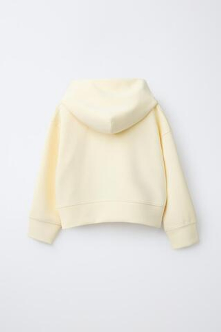 ZARA ОДНОТОННАЯ ТОЛСТОВКА С КАПЮШОНОМ, ЖЕЛТЫЙ