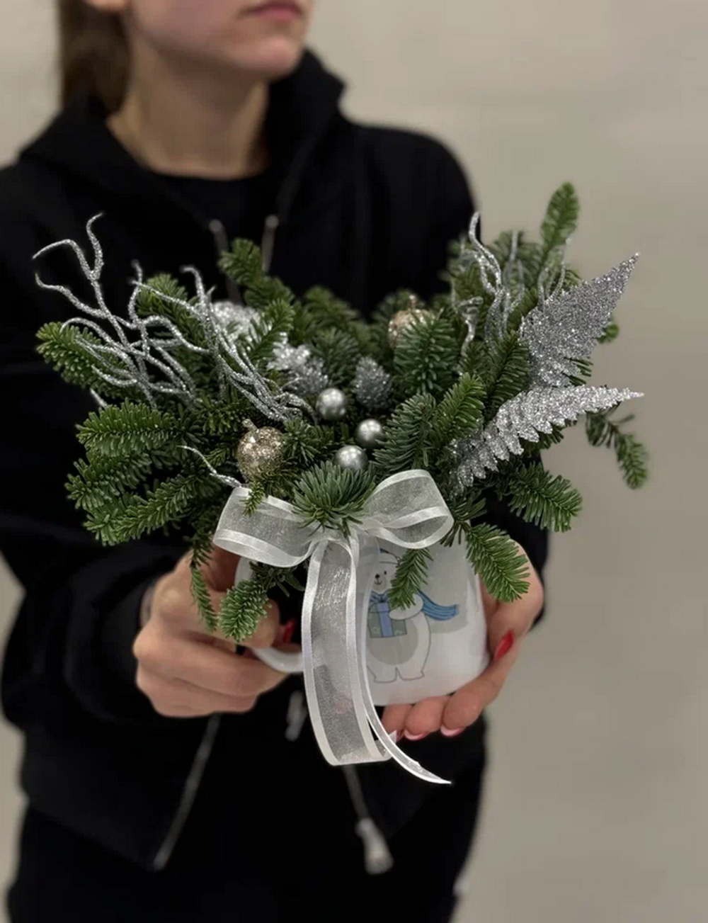 Новогодняя композиция Елка в кружке