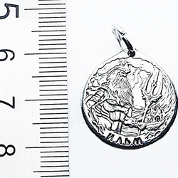 Кулон с изображением славянского бога Ильма. Материал медицинская сталь. Диаметр 2 см.