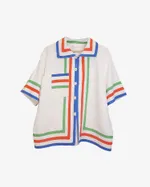 Рубашка Soeurs с Цветными Лентами/Three Stripes Short Sleeve белая