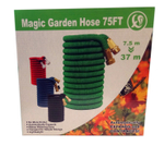 Садовый шланг для полива, растягивающийся, латунные разъемы, с пистолетом, красный