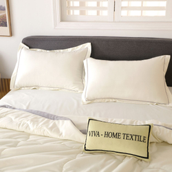 Комплект постельного белья с Одеялом VIVA - HOME TEXTILE, Однотонный, Сатин, Евро