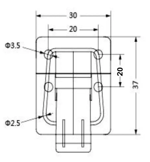 Замок чемоданный H-001 (2шт) ХРОМ, замок защёлка, замок лягушка, замок хромированный