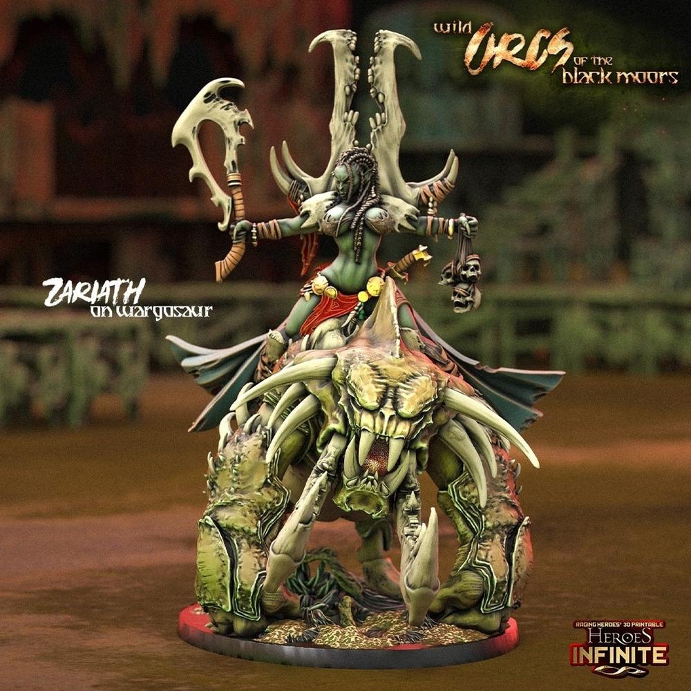 Orc Leader on beast/Zariath on Wargosaur