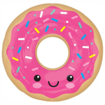 Фигура Пончик в глазури розовый, с гелием #37856-HF3