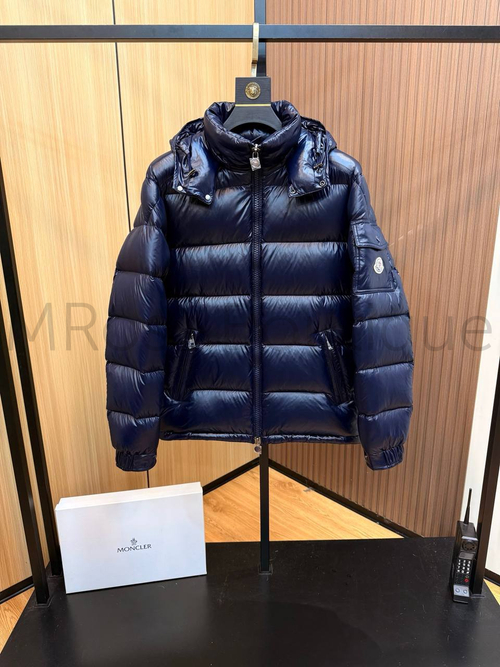 Синий пуховик Moncler Maya премиум класса