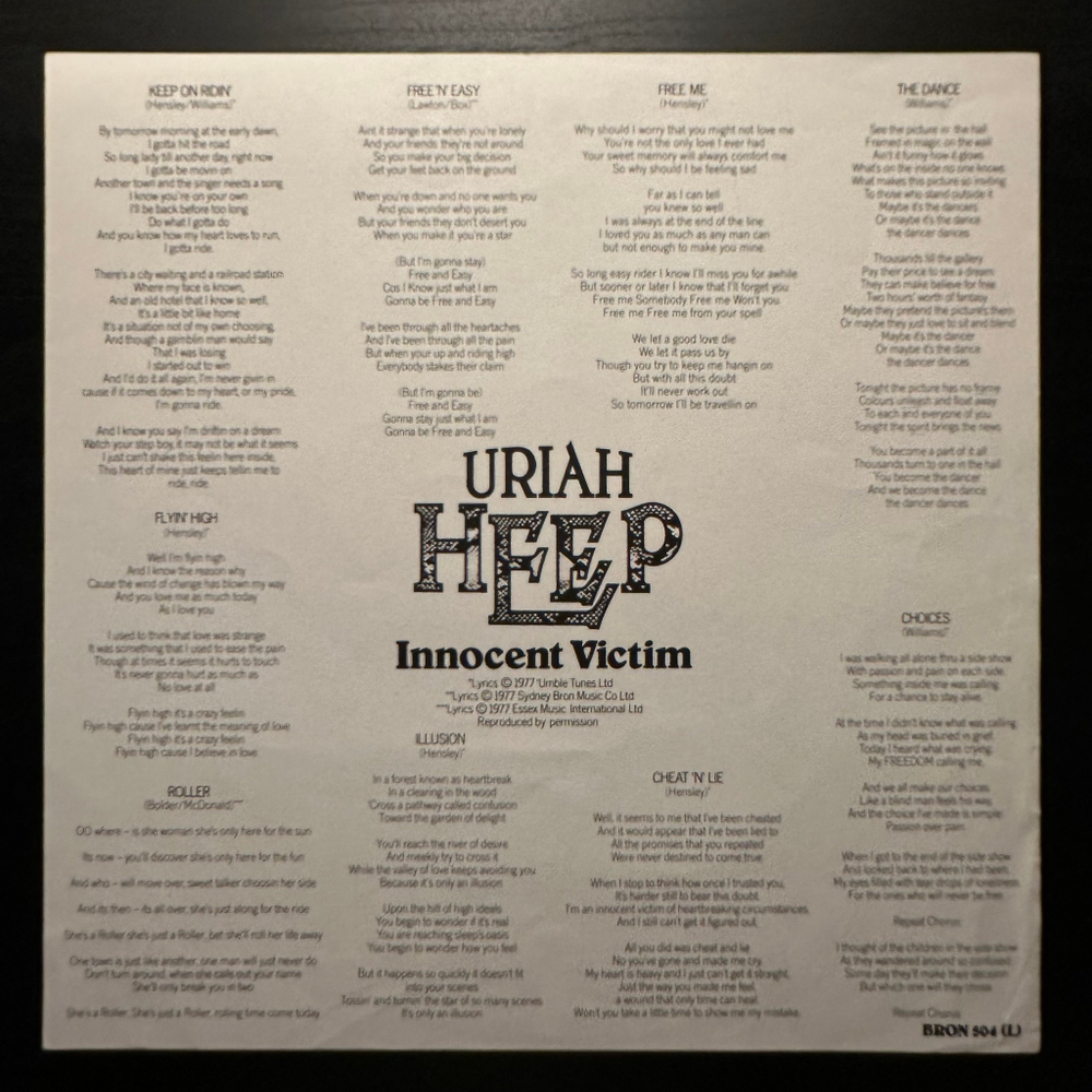 Uriah Heep - Innocent Victim (Англия 1977г.)